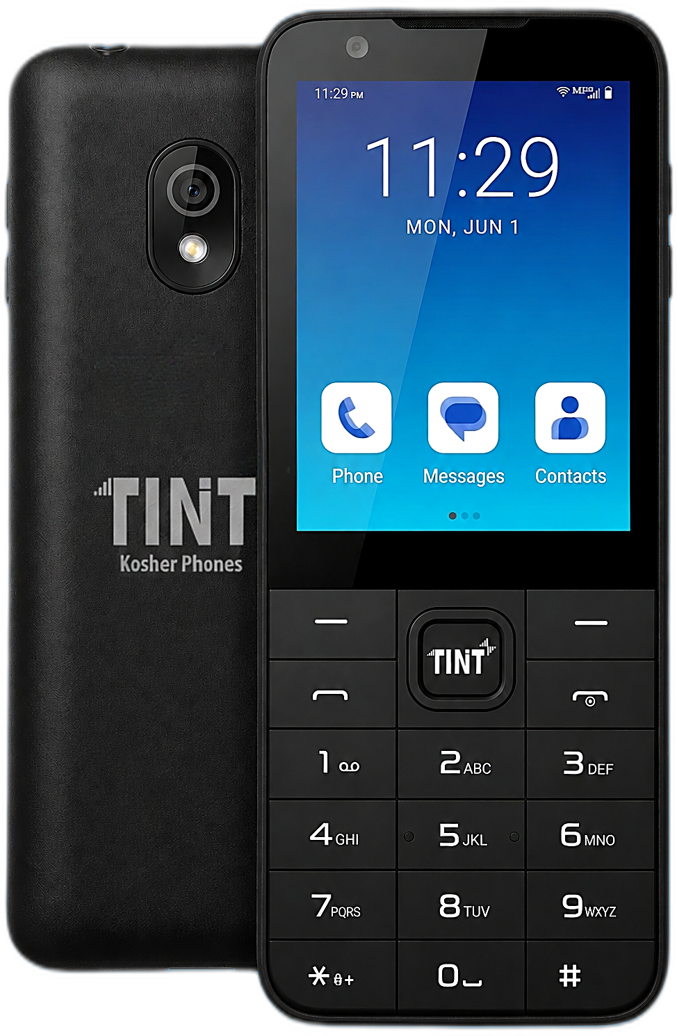 TINT kosher phone, front and back